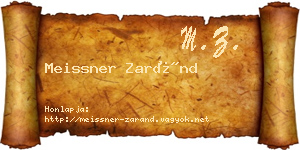 Meissner Zaránd névjegykártya